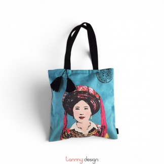 Túi tote vải in hình phụ nữ Việt nam-Miss Kim